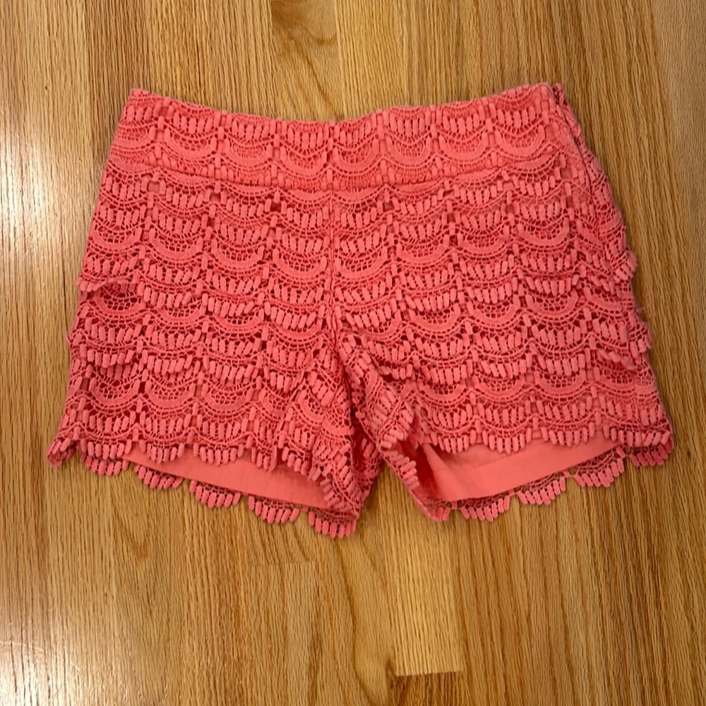 Loft lace shorts. Size 2. Beautiful coral color